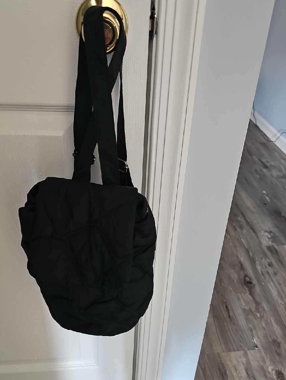 DKNY Black Quilted Puffer Crossbody Bag
